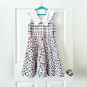 ✨️🎉SOLD!🎉✨️Janie & Jack Plaid Kids Dress with White Ruffled Collar